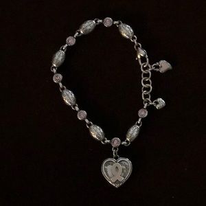 Breast cancer awareness charm bracelet.